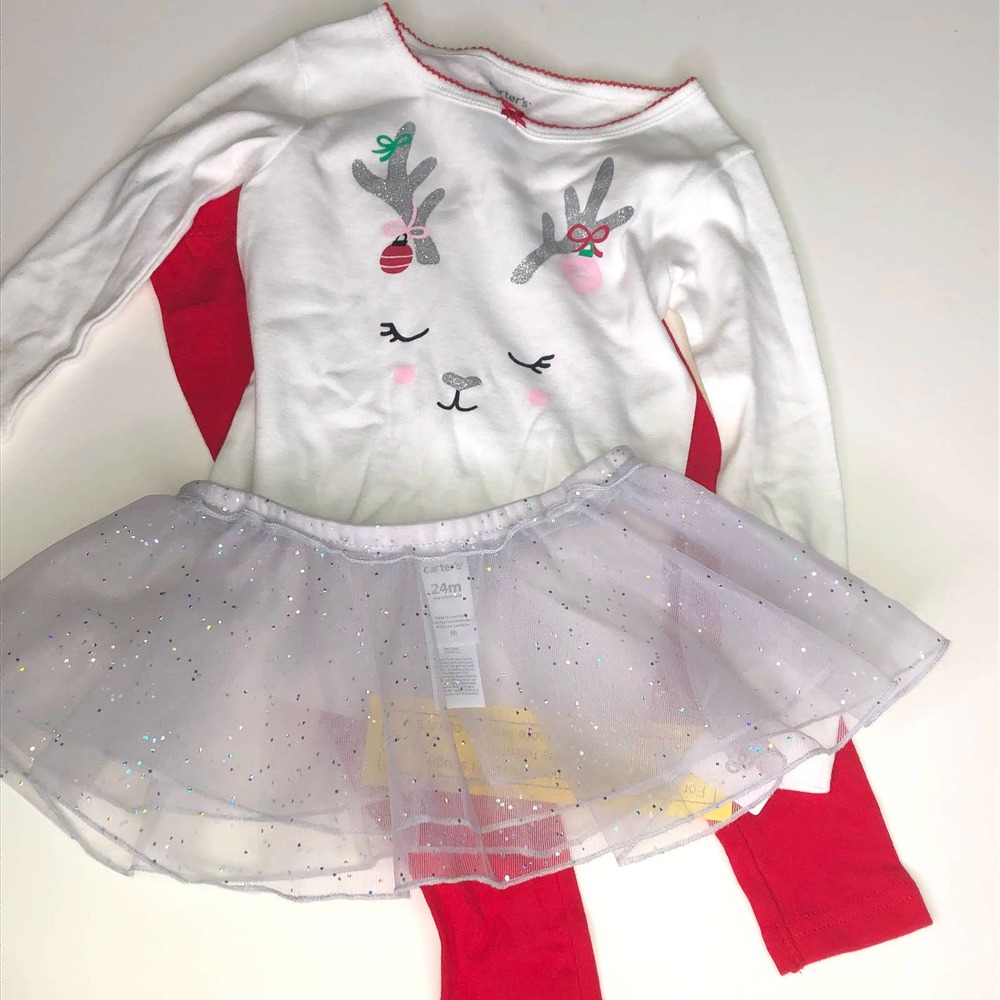 Carter's 3 Piece Reindeer Tutu Set, 24M
